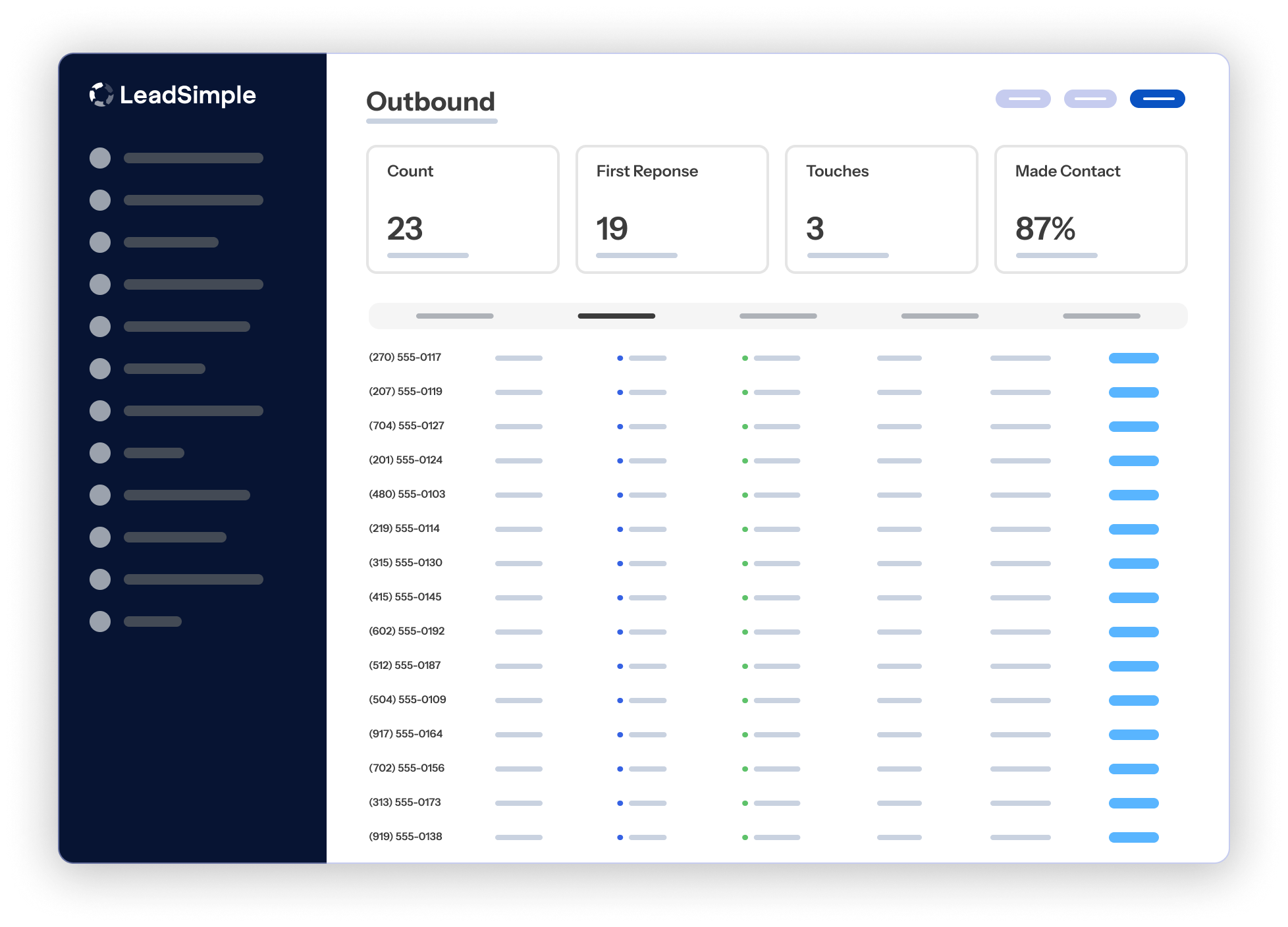 LeadSimple Metrics Preview