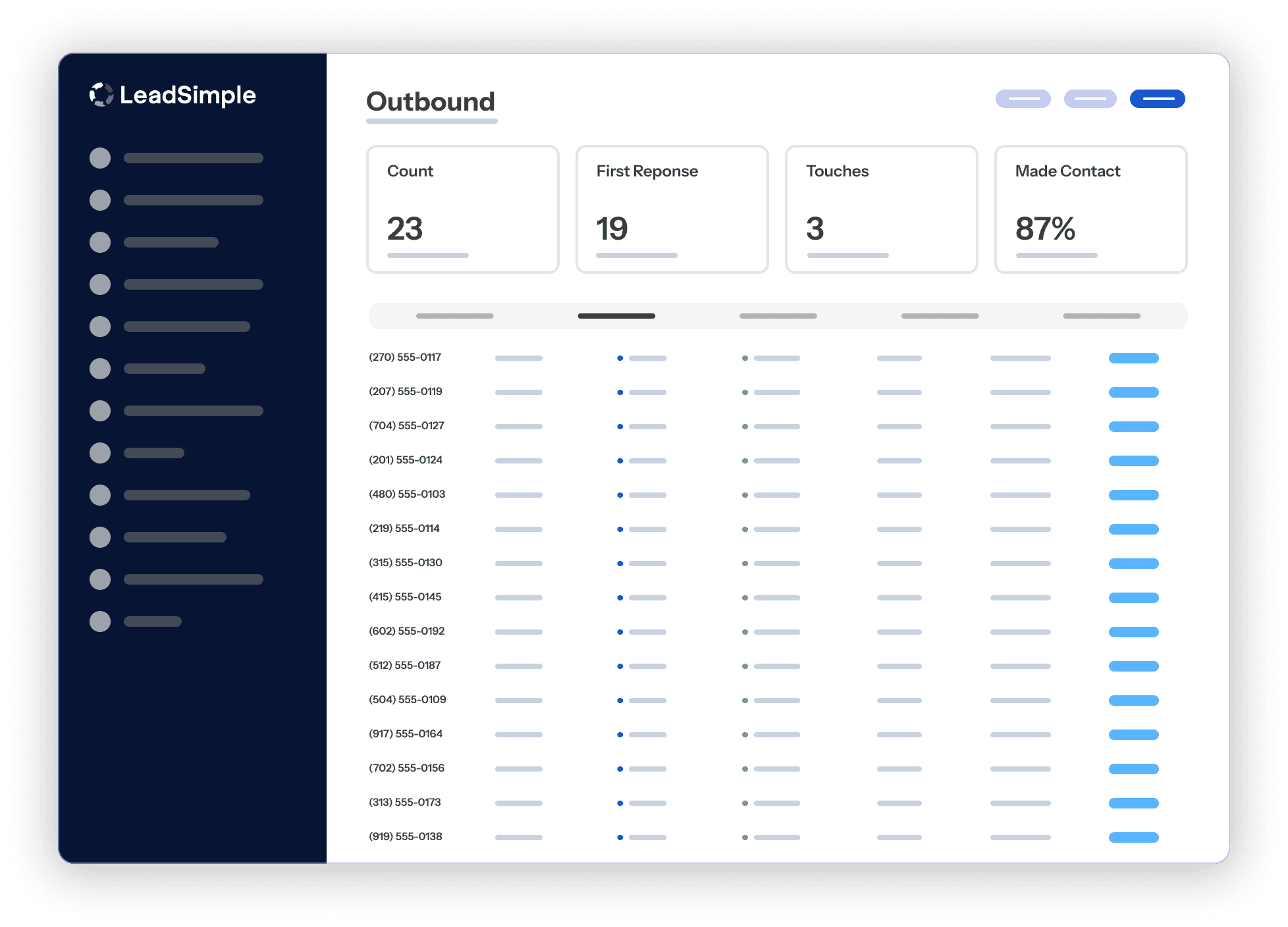 LeadSimple Metrics Preview